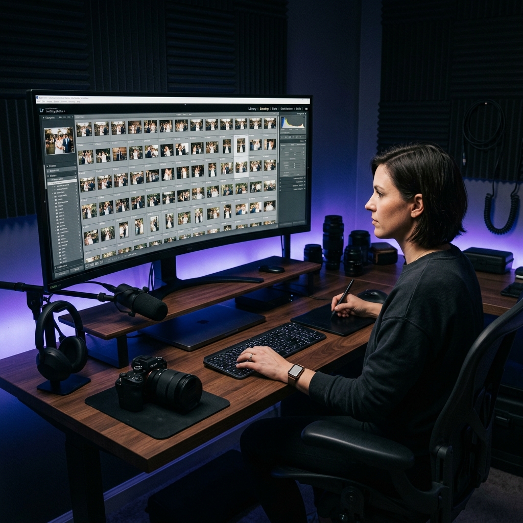 Batch editing wedding photos in Lightroom — keyboard shortcuts and sync settings